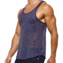 Debardeur Modus Vivendi Knight 05231 -Emporio Armani Soldes Magasin Debardeur modus 05231 bleu 4