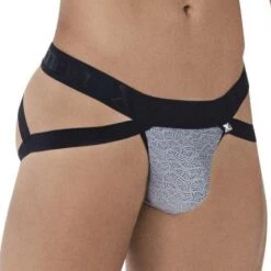 Jock Strap Xtremen Jacquard 91085 -Emporio Armani Soldes Magasin JockStrap xtremen 91085 gris 4