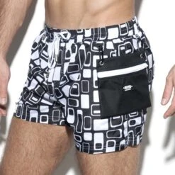 Short De Bain ES Collection Retro 1904 -Emporio Armani Soldes Magasin Shortbain escollection 1904 noir 4