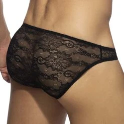 Slip Addicted Flowery Lace AD1078 -Emporio Armani Soldes Magasin Slip ad ad1078 noir 3