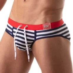 Slip De Bain Iconic Swim TOF PARIS TOF206BU 7 Slip De Bain Iconic Swim TOF PARIS TOF206BU -Emporio Armani Soldes Magasin Slipbain tof tof206bu raye 4