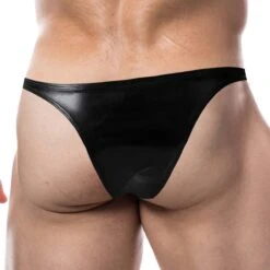 Tanga Cut4Men Black Leatherette C4M11 -Emporio Armani Soldes Magasin Tanga c4m C4M11 noir 3
