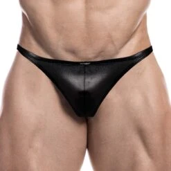 Tanga Cut4Men Black Leatherette C4M11