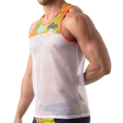 Débardeur Floral Mesh TOF PARIS TOF196J -Emporio Armani Soldes Magasin debardeur tof tof196J jaune 4