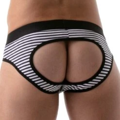 Slip Empty Bottom Stripes TOF PARIS TOF103N -Emporio Armani Soldes Magasin emptyBottom tof TOF103N noir 3