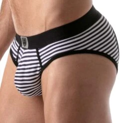 Slip Empty Bottom Stripes TOF PARIS TOF103N -Emporio Armani Soldes Magasin emptyBottom tof TOF103N noir 4