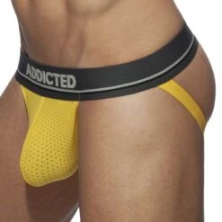 Jock Strap Cockring Addicted Mesh AD924 -Emporio Armani Soldes Magasin jockstrap addicted AD924 jaune 4