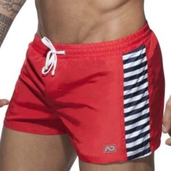 Short De Bain Addicted Sailor Stripes ADS177 -Emporio Armani Soldes Magasin shortbain addicted ads177 rouge 4