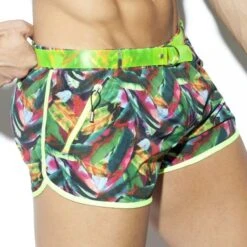 Short De Bain ES Collection Belt Flowery 2023 -Emporio Armani Soldes Magasin shortbain esco 2023 jaune 4