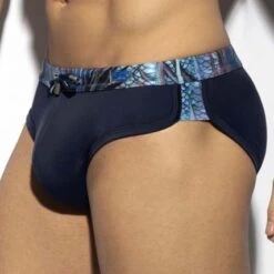 Slip De Bain ES Collection Tropical Glitter 2224 -Emporio Armani Soldes Magasin slipbain es 2224 bleu 4