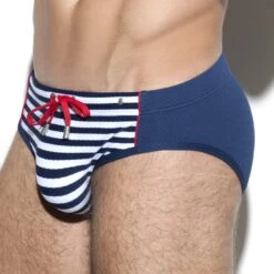 Slip De Bain ES Collection Sailor 1920 -Emporio Armani Soldes Magasin slipbain escollection 1920 bleu 4
