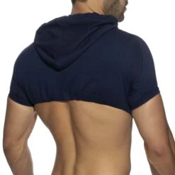 T-Shirt Crop Top Addicted Hoody AD1000 -Emporio Armani Soldes Magasin tshirt ad ad1000 bleu 3