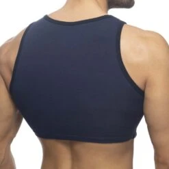 T-Shirt Crop Top Addicted Sailor Velvet AD944 -Emporio Armani Soldes Magasin tshirt addicted ad944 bleu 3