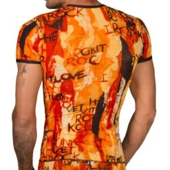 T-shirt Eros Veneziani MA507 -Emporio Armani Soldes Magasin tshirt eros ma507 orange 3
