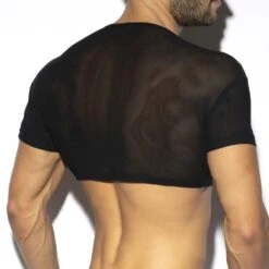 T-Shirt ES Collection Net Crop Top TS293 -Emporio Armani Soldes Magasin tshirt es TS293 noir 3