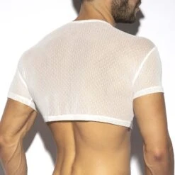 T-Shirt ES Collection Plumetti Crop Top TS297 -Emporio Armani Soldes Magasin tshirt es TS297 blanc 3