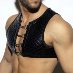 T-Shirt Crop Top ES Collection Dystopia ESJ061 -Emporio Armani Soldes Magasin tshirt esco ESJ061 noir 4