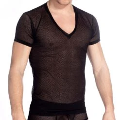 T-Shirt L Homme Invisible Damien MY61DAM -Emporio Armani Soldes Magasin tshirt hi my61dam noir 4