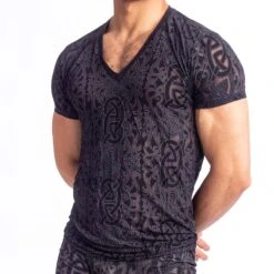 T-Shirt L Homme Invisible Devore Tattoo MY73DEV -Emporio Armani Soldes Magasin tshirt hi my73dev noir 4