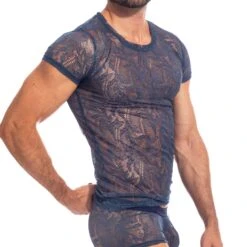 T-Shirt L Homme Invisible Seaport MY92SEAB -Emporio Armani Soldes Magasin tshirt hy my92ea bleu 4