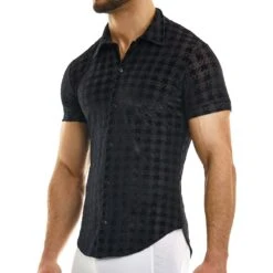 Chemise Modus Vivendi Pied De Poule 06341 -Emporio Armani Soldes Magasin tshirt modus 06341 noir 4
